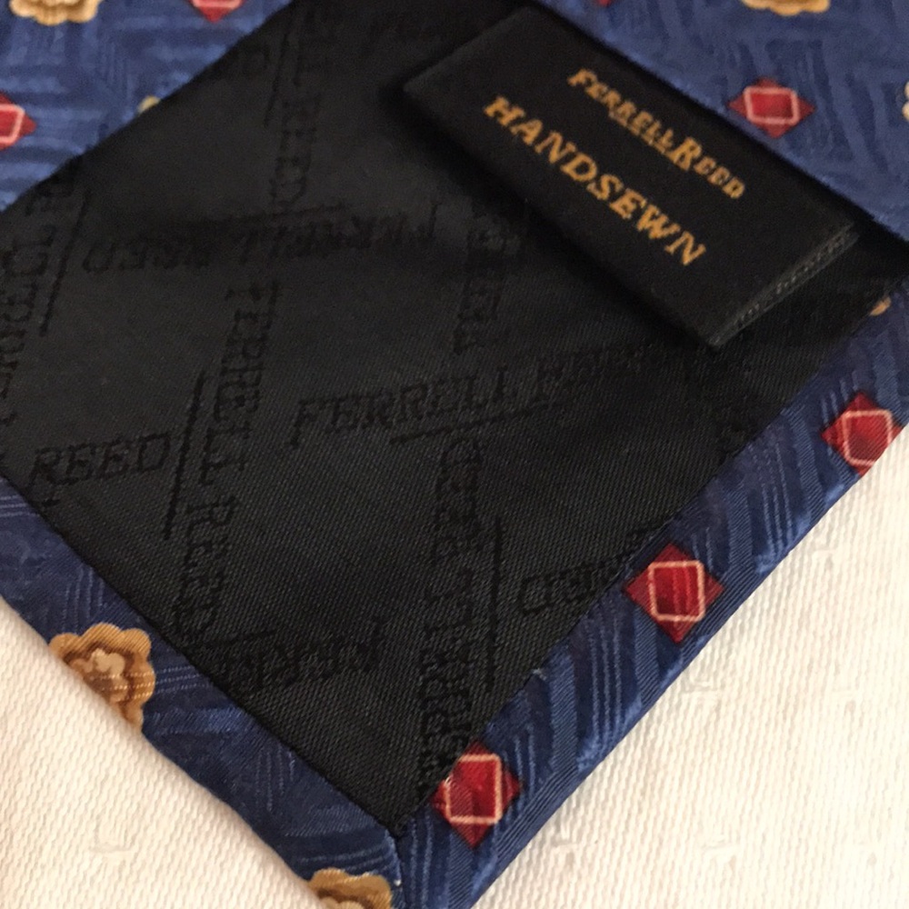 Ferrel Reed Handsewn Imported Silk Jacquard Mens Tie - Picture 6 of 9